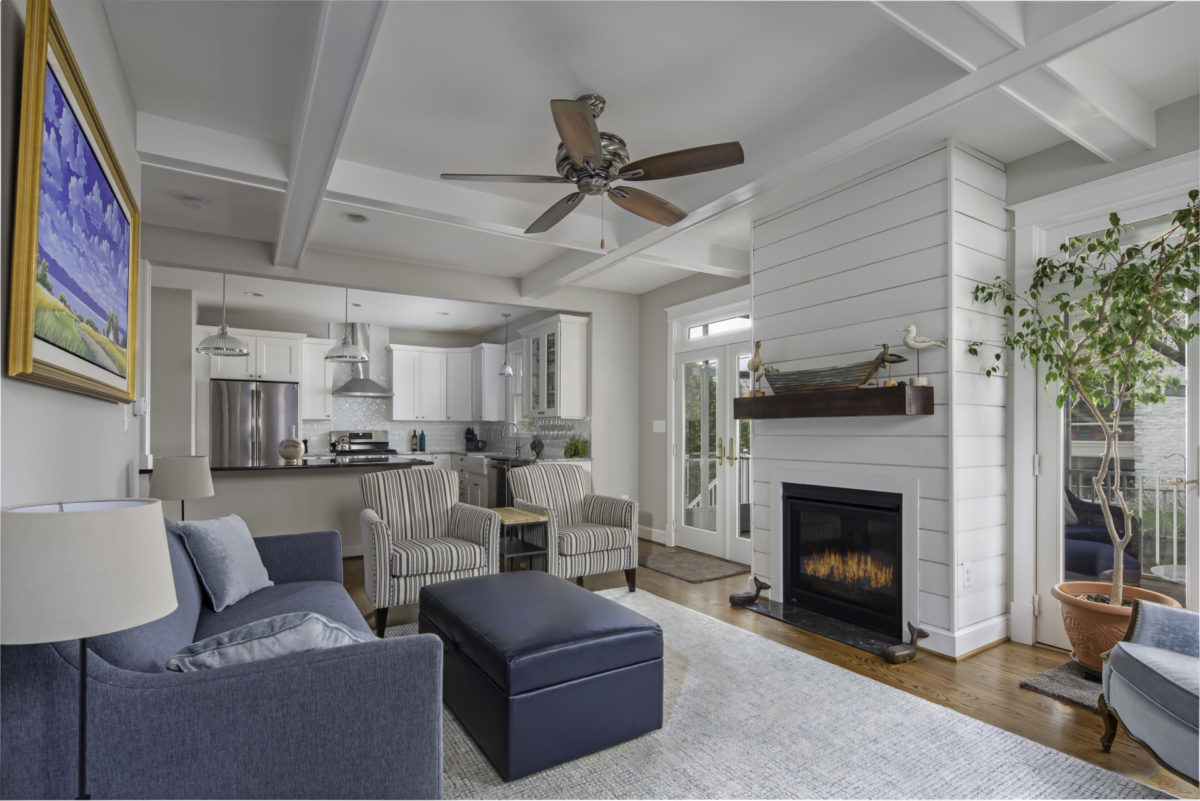 Cook Bros. Arlington Design Build Remodeling Contractor Services: _Interior View of a Family room and Kitchen addition on Arlington Cape Cod house